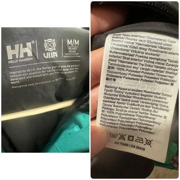 Helly Hansen Powshot Ski Long Jacket Coat Women Medium Green Hooded Snowboarding - Picture 7 of 16